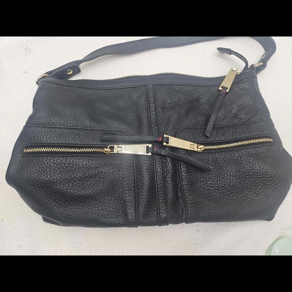 Vintage Tommy Hilfiger Black Leather Hand Bag Shoulder Bag Purse - Picture 9 of 9